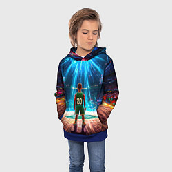 Толстовка-худи детская Двадцатый из Бостон Селтикс, цвет: 3D-синий — фото 2