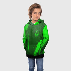 Толстовка-худи детская Galatasaray - green gradient вертикально, цвет: 3D-черный — фото 2