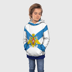 Толстовка-худи детская Военно-морской флот: орёл, цвет: 3D-синий — фото 2
