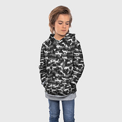 Толстовка-худи детская Серая пиксельная текстура, цвет: 3D-меланж — фото 2