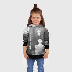 Толстовка-худи детская Dead Space - grey gradient вертикально, цвет: 3D-черный — фото 2
