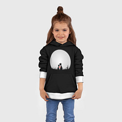 Толстовка-худи детская Любовь при луне, цвет: 3D-белый — фото 2