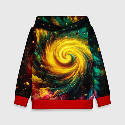 Детская толстовка Neon space - ai art fantasy / 3D-Красный – фото 1