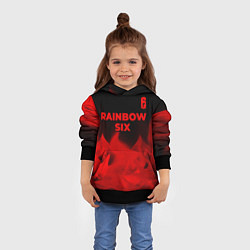 Толстовка-худи детская Rainbow Six - red gradient посередине, цвет: 3D-черный — фото 2