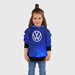 Толстовка-худи детская Volkswagen blue poly, цвет: 3D-черный — фото 2