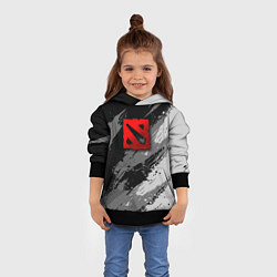 Толстовка-худи детская Dota 2 - монохромный серый, цвет: 3D-черный — фото 2