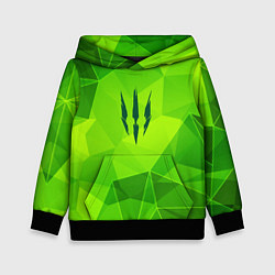 Толстовка-худи детская The Witcher green poly, цвет: 3D-черный