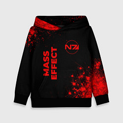 Толстовка-худи детская Mass Effect - red gradient вертикально, цвет: 3D-черный