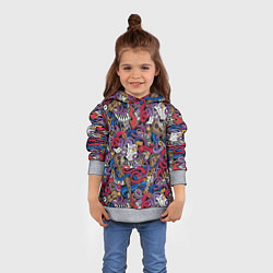 Толстовка-худи детская Музыкальный коллаж, цвет: 3D-меланж — фото 2