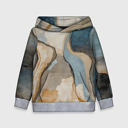 Толстовка-худи детская Абстракция с песком и водой, цвет: 3D-меланж