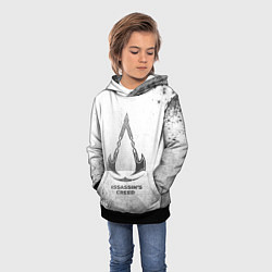 Толстовка-худи детская Assassins Creed - white gradient, цвет: 3D-черный — фото 2