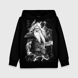 Толстовка-худи детская Перун бог громовержец, цвет: 3D-черный