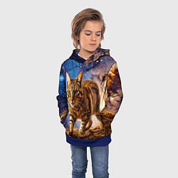 Толстовка-худи детская Пиксибоб в космосе, цвет: 3D-синий — фото 2