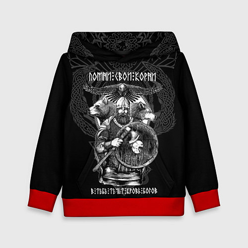 Детская толстовка Помни свои корни: в тебе течёт кровь богов / 3D-Красный – фото 1
