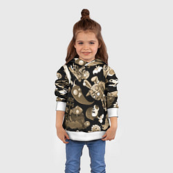 Толстовка-худи детская Растения против зомби в бежевом цвете, цвет: 3D-белый — фото 2