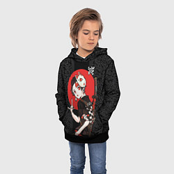 Толстовка-худи детская Танджиро Камадо убийца демонов, цвет: 3D-черный — фото 2
