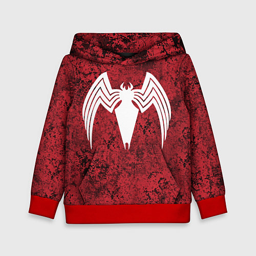 Детская толстовка Знак венома на красном / 3D-Красный – фото 1