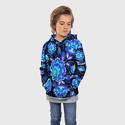 Толстовка-худи детская Хохлома негатив, цвет: 3D-меланж — фото 2
