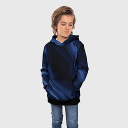 Толстовка-худи детская Тёмный синий абстракция дымчатый, цвет: 3D-черный — фото 2