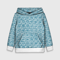 Толстовка-худи детская Бело-синий текстурный, цвет: 3D-белый