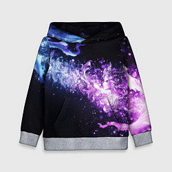 Толстовка-худи детская Фиолетово-синяя абстрактная волна, цвет: 3D-меланж