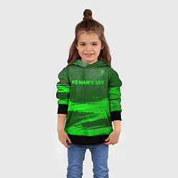 Толстовка-худи детская No Mans Sky - green gradient посередине, цвет: 3D-черный — фото 2
