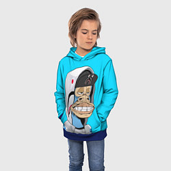 Толстовка-худи детская NFT ape in the hood, цвет: 3D-синий — фото 2