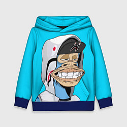 Толстовка-худи детская NFT ape in the hood, цвет: 3D-синий