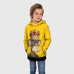 Толстовка-худи детская NFT ape king, цвет: 3D-черный — фото 2