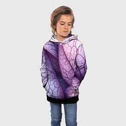 Толстовка-худи детская Прожилки экзотического растения, цвет: 3D-черный — фото 2