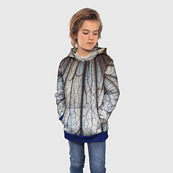 Толстовка-худи детская Прожилки растения, цвет: 3D-синий — фото 2