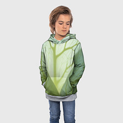 Толстовка-худи детская Макро съемка листа, цвет: 3D-меланж — фото 2