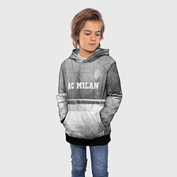 Толстовка-худи детская AC Milan - grey gradient посередине, цвет: 3D-черный — фото 2