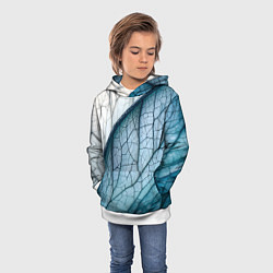 Толстовка-худи детская Листья с прожилками, цвет: 3D-белый — фото 2
