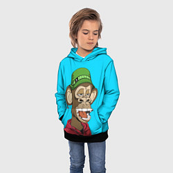 Толстовка-худи детская NFT smile ape, цвет: 3D-черный — фото 2