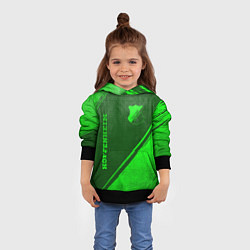 Толстовка-худи детская Hoffenheim - green gradient вертикально, цвет: 3D-черный — фото 2