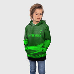 Толстовка-худи детская Tottenham - green gradient посередине, цвет: 3D-черный — фото 2