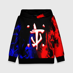 Толстовка-худи детская Doom flame neon, цвет: 3D-черный