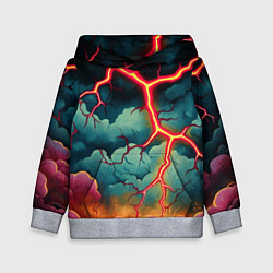 Толстовка-худи детская Молнии в виде разлома, цвет: 3D-меланж