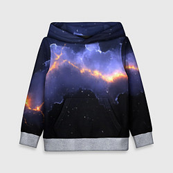 Толстовка-худи детская Молния в фиолетовом небе текстура, цвет: 3D-меланж