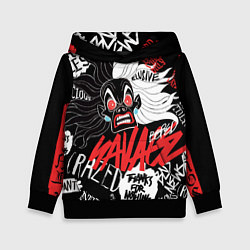 Толстовка-худи детская Круэлла - big pictures, цвет: 3D-черный