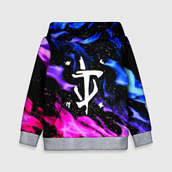 Толстовка-худи детская Doom flame neon, цвет: 3D-меланж