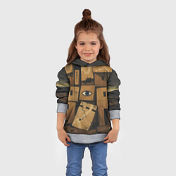 Толстовка-худи детская Коробки и глаз, цвет: 3D-меланж — фото 2