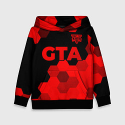 Толстовка-худи детская GTA - red gradient посередине, цвет: 3D-черный