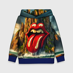 Толстовка-худи детская Rolling Stones - sea rocks, цвет: 3D-синий