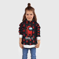 Толстовка-худи детская Игра в кальмара x амонг ас, цвет: 3D-белый — фото 2