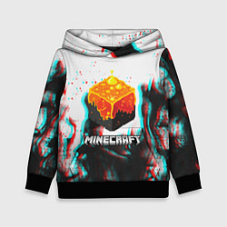 Толстовка-худи детская Minecraft glitch, цвет: 3D-черный