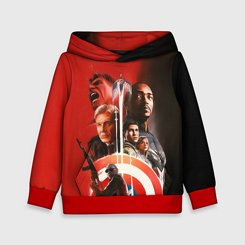Детская толстовка Капитан Америка Новый мир / 3D-Красный – фото 1