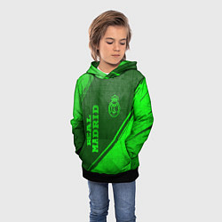 Толстовка-худи детская Real Madrid - green gradient вертикально, цвет: 3D-черный — фото 2