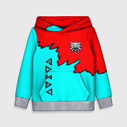 Толстовка-худи детская Ведьмак краски логотип, цвет: 3D-меланж